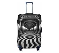 YXLymxDAMAI Curve Color Line Housses de valise pour bagages - Convient pour les bagages de voyage Housse de protection de 45,7 à 81,3 cm, noir, Tunnel noir et blanc, Large
