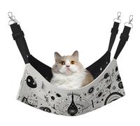 YXLymxDAMAI Hamac lit pour chat avec sangles réglables - Motif symbole noir et blanc - Convient pour chats, furets, chiots ou petits animaux de compagnie