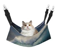 YXLymxDAMAI Hamac lit pour chat Big Waves in the sea - Lit hamac pour animal domestique avec sangles réglables, convient pour chats, furets, chiots ou petits animaux de compagnie