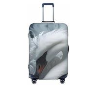 YXLymxDAMAI Housse de valise éléphant africain pour bagages - Convient pour voyage - Housse de protection de 45,7 à 81,3 cm - Noir, Magnifiques plumes de cygne, Large