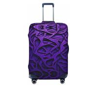 YXLymxDAMAI Housse de valise Hérissons dans l'eau pour bagages - Convient pour les bagages de voyage Housse de protection de 45,7 à 81,3 cm, noir, Rayures violet foncé, X-Large