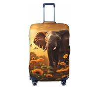 YXLymxDAMAI Housses de valise plates blanches pour bagages - Convient pour les bagages de voyage, housse de protection de 45,7 à 81,3 cm, noir, Éléphants qui marchent, X-Large