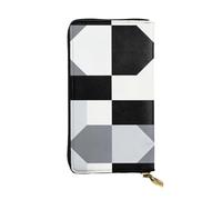 YXLymxDAMAI Portefeuille en cuir de qualité supérieure bleu ciel étoilé - Portefeuille long élégant avec fermeture éclair, portefeuille idéal pour un usage quotidien, Grille de plaque de piano noir et