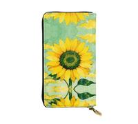 YXLymxDAMAI Portefeuille vintage en cuir de qualité supérieure avec fermeture éclair, idéal pour un usage quotidien, Sunset Glow, One Size