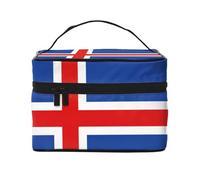 YXLymxDAMAI Trousse de maquillage de voyage drapeau du Liban - Trousse de maquillage à la mode avec grande capacité pour voyage, gym et camping, Drapeau de l'Islande, One Size