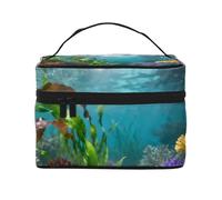 YXLymxDAMAI Trousse de maquillage de voyage rouge et blanche - Trousse de maquillage tendance avec grande capacité pour voyage, gym et camping, Forêts de pins et ruisseaux, One Size