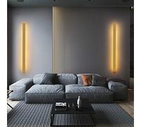 YXNKK LED Applique Murale Longue Minimaliste Chambre Lampe Murale Intérieur Doré Lampe de Mur Salon Acrylique Lèche-Murs Métal Moderne Décoration Murale pour Couloir,6000k White Light,100CM/30W
