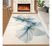 YXQAIED Dahlia Tapis lavable et antidérapant doux pour entrée, salon Motif floral et rayons X 90 x 120 cm