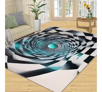 YXQAIED Moquette imprimée illusion d'optique, 90 x 150 cm, tapis visuel 3D pour salon, chambre à coucher, motif géométrique abstrait, tapis lavable, tapis antidérapant à poils bas, paillasson à motifs