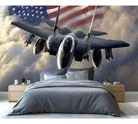 YXQAIED Papier peint 3D en forme d'avion - Papier peint personnalisé - Pour chambre à coucher, salon - Ne se décolle pas et ne colle pas