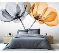 YXQAIED Papier peint à motif de rayons X - Papier peint floral vintage - Pour chambre à coucher, salle à manger - 300 x 210 cm - Ne se décolle pas et ne colle pas