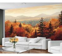 YXQAIED Papier peint à motif d'érables et de ferme forestière, décoration moderne, poster pour fond de télévision, 400 x 280 cm