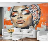 YXQAIED Papier peint africain, papier peint afro-américain pour salon, graffiti femme, papier peint, non autocollant, grande décoration murale 3D, 300 x 210 cm