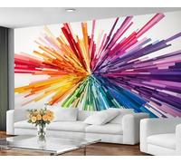 YXQAIED Papier peint arc-en-ciel, papier peint géométrique coloré, papier peint tie-dye pour chambre à coucher, salon, non autocollant, décoration murale 3D, 100 x 70 cm