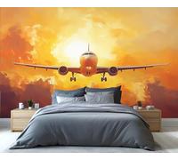 YXQAIED Papier peint avion, hélicoptère, décoration d'intérieur, avions de combat pour chambre à coucher, salon (ne se décolle pas et ne colle pas)