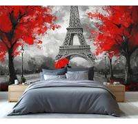 YXQAIED Papier peint City Street - Papier peint photo 3D pour chambre à coucher, tour Eiffel, salon - Décoration de cuisine - 400 x 280 cm (ne se décolle pas et ne colle pas)