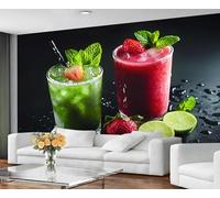 YXQAIED Papier peint cocktail 260 x 175 cm, papier peint photo whisky, papier peint pour chambre à coucher, salon, papier peint non autocollant mural art mural