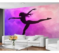 YXQAIED Papier peint de ballet, papier peint mural pour filles de gymnaste, papier peint de danseuse de yoga pour chambre à coucher, salon, décoration non autocollante
