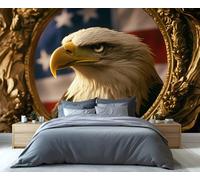 YXQAIED Papier peint drapeau américain, grand papier peint pour salon, chambre à coucher, motif aigle patriotique, non autocollant, grand poster mural 3D pour décoration d'intérieur, 300 x 210 cm