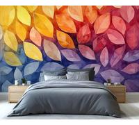 YXQAIED Papier peint feuilles colorées pour salon, décoration de chambre, chambre à coucher, 200 x 140 cm, ne se décolle pas et ne colle pas