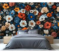 YXQAIED Papier peint floral - Papier peint floral rural pour chambre à coucher, aquarelle pastorale, salon, papier peint photo 3D pour appartements d'hôtel, 400 x 280 cm