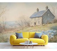 YXQAIED Papier peint floral, papier peint pour chambre à coucher, campagne française, papier peint non autocollant en pierre pour salon, photo de paysage 3D et décoration de chambre, 366 x 254 cm