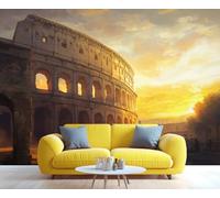 YXQAIED Papier peint intissé Monument de Rome Architecture Nuit Papier peint mural Amphithéâtre Flavien Papier peint non tissé Monument européen Ancien Monument Décoration murale Photo Impression