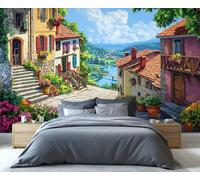 YXQAIED Papier peint italien, papier peint de ville européenne, papier peint rétro pour salon, non autocollant, papier peint photo 3D et décoration de chambre, 100 x 70 cm