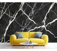 YXQAIED Papier peint marbre, papier peint marbre moderne pour salon, papier peint vintage noir et blanc, non autocollant, texture craquelée abstraite 3D, grande affiche murale et décoration