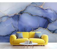 YXQAIED Papier peint marbre, papier peint nordique lavande pour chambre à coucher, papier peint marbre bleu violet pour salon, non autocollant, lignes géométriques modernes, photo 3D et décoration de