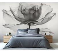 YXQAIED Papier peint motif roses grises - Papier peint vintage floral - 300 x 210 cm - Pour chambre à coucher, salle à manger - Ne se décolle pas et ne colle pas