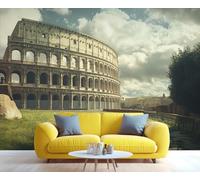 YXQAIED Papier peint mural Colisée de Rome Italie pour salon, patrimoine historique européen - Papier peint photo 3D amovible pour chambre à coucher, arène italienne, 300 x 210 cm