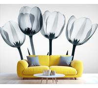 YXQAIED Papier peint mural triplet de gentiane bleue - Motif floral - Multicolore - Grand papier peint pour salon, chambre à coucher, cuisine - Ne se décolle pas et ne colle pas - 200 x 140 cm