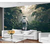YXQAIED Papier peint mural vintage jungle - Décoration murale d'explorateur en plein air - Paysage naturel - Pour chambre à coucher, salon - Ne se décolle pas et ne colle pas