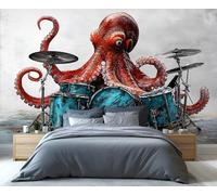 YXQAIED Papier peint - Octopus Home Decor & Mural, Kraken Chambre Papier Peint Papier Peint Animaux Océan Papier Peint Mural pour Salon Non Autocollant 3D Grande Murale Imprimée