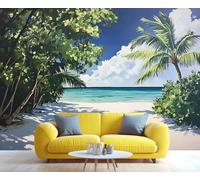 YXQAIED Papier peint photo 3D paysage de bord de mer, papier peint de vacances, papier peint mural océan, salon, canapé, arrière-plan TV, chambre à coucher, autocollants muraux 366 x 254 cm