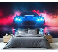 YXQAIED Papier peint - Supercar Home Decor & Mural, Cool Cars Chambre Papier Peint Papier Peint Papier Peint pour Salon Papier Peint Voiture Néon pour Salon Non Autocollant Grandes Murales Murales