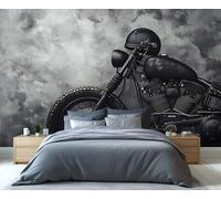 YXQAIED Papier peint vintage - 200 x 140 cm - Gris - Pour salon, moto - Décoration murale pour salon - Ne se décolle pas et ne colle pas