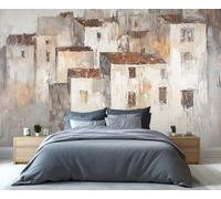 YXQAIED Papier peint vintage de ville, papier peint paysage urbain pour salon, chambre à coucher, papier peint nostalgie française, non autocollant, grande décoration murale 3D, 300 x 210 cm