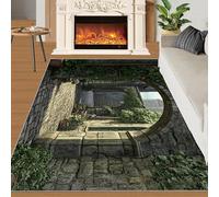 YXQAIED Stone Alley Tapis imprimé Stone Street - Lavable - Facile à nettoyer - Pour chambre à coucher, cuisine, ville européenne - 140 x 200 cm