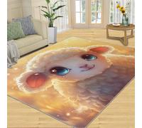 YXQAIED Tapis antidérapant en alpaga kawaii pour chambre d'enfant - Motif animaux de dessin animé - 80 x 150 cm - Motif agneau mignon - Pour salon, décoration d'intérieur