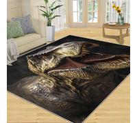 YXQAIED Tapis de Salon Lavable en Machine Dinosaure 70x140 cm, Tapis de Animal marocain pour Le Salon, l'entrée, la Chambre et la Cuisine, Bleu foncé Dinosaures