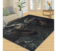 YXQAIED Tapis dinosaure pour chambre de garçon, motif dinosaure dessin animé, 90 x 120 cm, tapis amusant pour salon, tapis de jeu motif dinosaure mignon imprimé