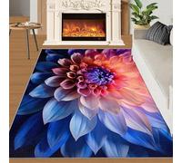 YXQAIED Tapis floral et décoration d'intérieur - Tapis lavable - Motif dahlia coloré pour entrée, salon - Paillasson d'intérieur antidérapant et doux - Motif fleurs aquarelle et décoration de chambre