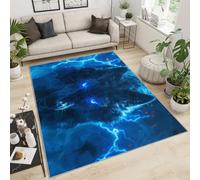YXQAIED Tapis imprimé loup bleu, motif loup flash 60 x 180 cm, tapis de chambre à coucher, tapis d'animaux bleu cool pour salon, décoration d'intérieur
