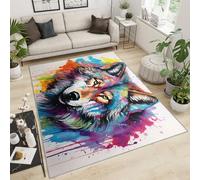 YXQAIED Tapis imprimé loup graffiti 60 x 180 cm, tapis coloré pour chambre à coucher, salon, décoration d'intérieur