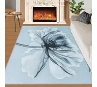 YXQAIED Tapis lavable motif dahlia abstrait et décoration d'intérieur pour entrée, chambre d'enfant - 80 x 150 cm - Motif floral transparent et décoration de chambre d'enfant