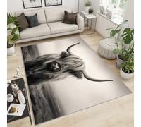 YXQAIED Tapis rustique motif vache Highland - 100 x 200 cm - Motif vache taureau de l'Ouest - Tapis amusant pour chambre de garçons et filles - Cadeau idéal pour les amoureux