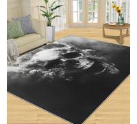 YXQAIED Tapis tête de Mort Lavable 70 x 140 cm, Tapis imprimé 3D Gothique tête de Mort, à Poils Courts, antidérapant, Tapis Horreur pour Salon, pièce à Vivre Ouverte, Style Campagne