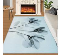 YXQAIED Tapis - Tulipe noire décoration d'intérieur et cadeaux - 200 x 290 cm - Tapis floral pour salon - Fleurs vives - Tapis d'intérieur lavable pour chambre à coucher - Tapis d'intérieur